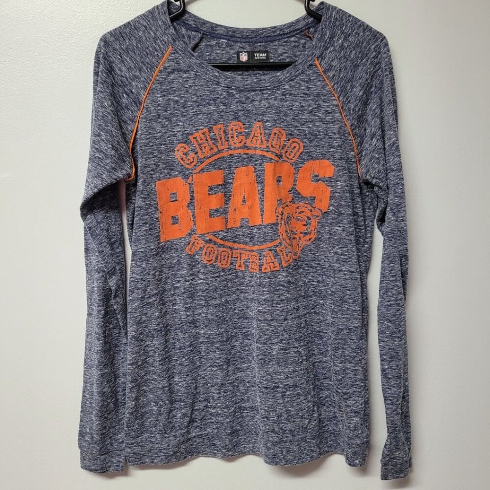 NFL Chicago Bears Shirt Football Blue‎ Orange Illinois Team Fan Apparel Womens S